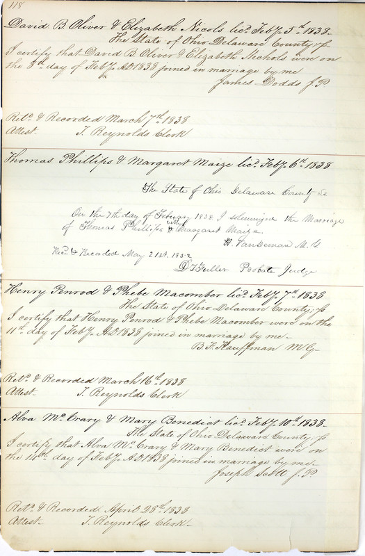 Marriage Records Vol.1 1835-1845 (p. 122)