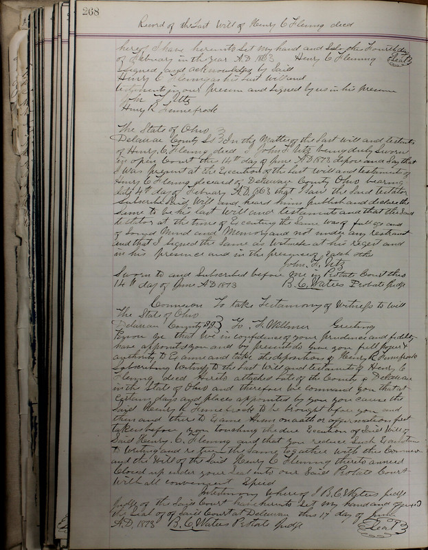 Delaware County Ohio Will Records Vol. 5 1869-1876 (p. 301)