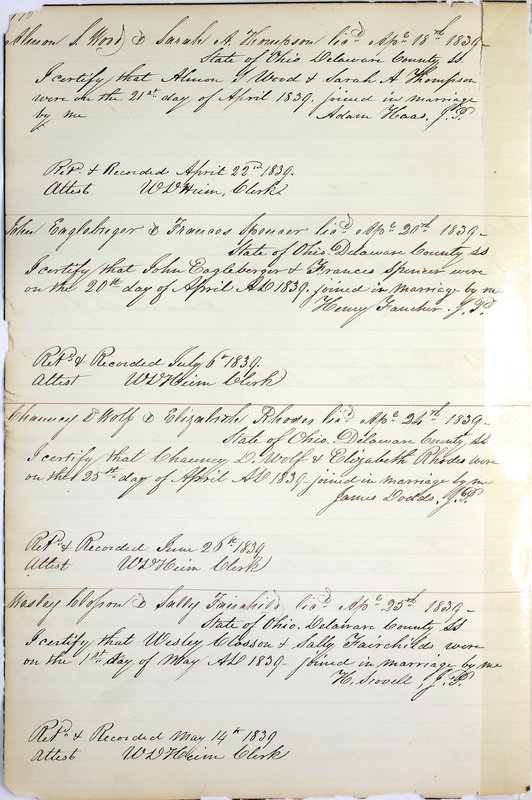 Marriage Records Vol.1 1835-1845 (p. 174)