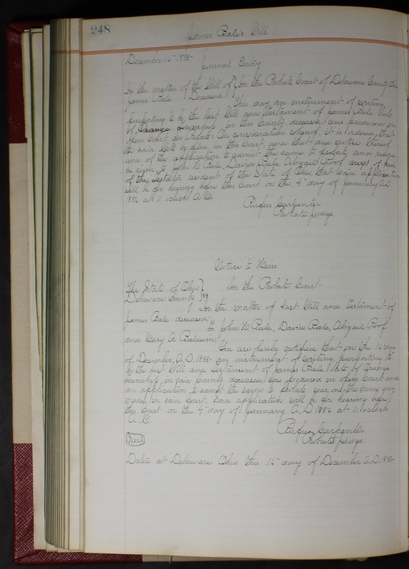 Delaware County Ohio Will Records Vol. 7 1883-1887 (p. 308)