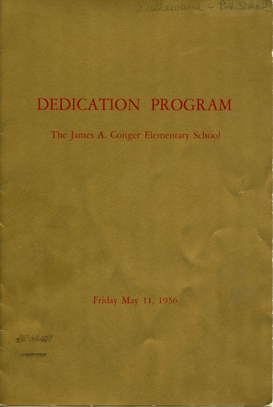 James A. Conger Elementary School Dedication Program (p. 1)