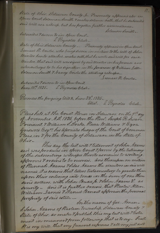 Delaware County Ohio Will Records Vol. 2 1835-1850 (p. 56)