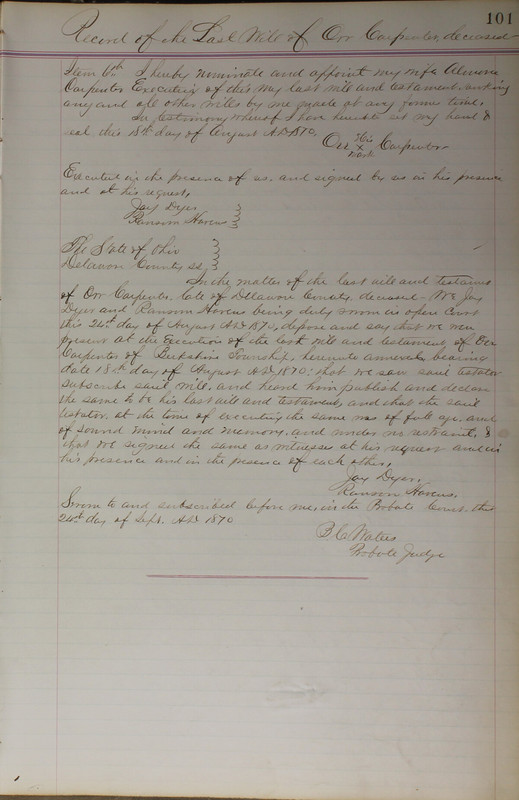 Delaware County Ohio Will Records Vol. 5 1869-1876 (p. 134)