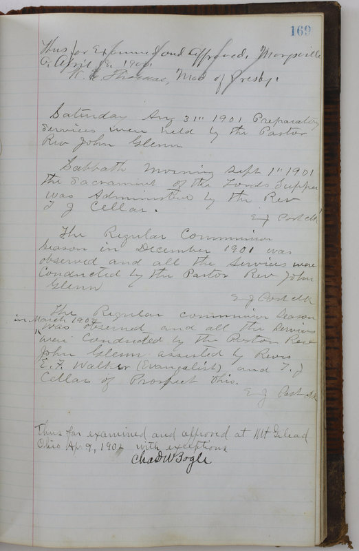 Sessional Records of the 1st Presbyterian Church of Trenton Delaware County Ohio 1873-1937 (p. 159)