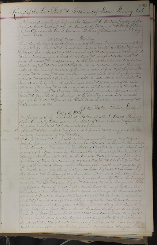 Delaware County Ohio Will Records Vol. 5 1869-1876 (p. 232)