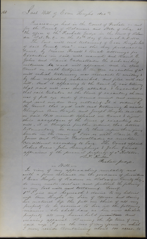 Delaware County Ohio Will Records Vol. 3 1850-1859 (p. 220)