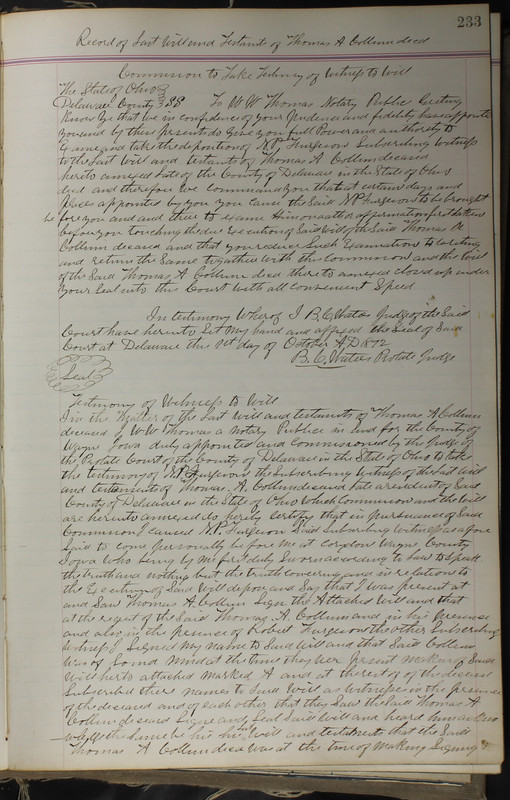 Delaware County Ohio Will Records Vol. 5 1869-1876 (p. 266)