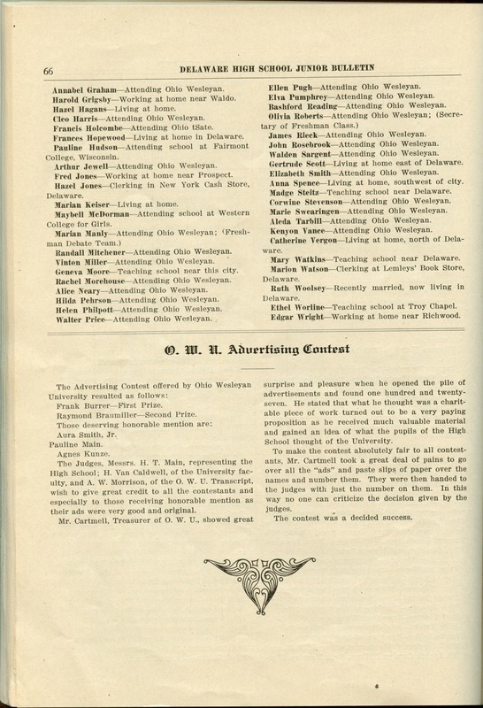 Delaware High School Bulletin 1915 (p. 68)