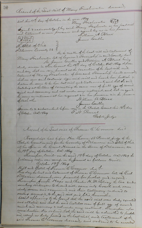 Delaware County Ohio Will Records Vol. 5 1869-1876 (p. 63)