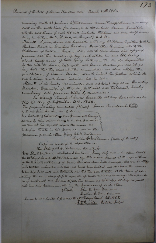 Delaware County Ohio Will Records Vol. 4 1859-1869 (p. 225)