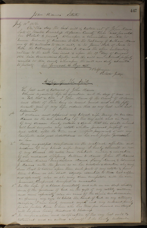 Delaware County Ohio Will Records Vol. 5 1869-1876 (p. 480)