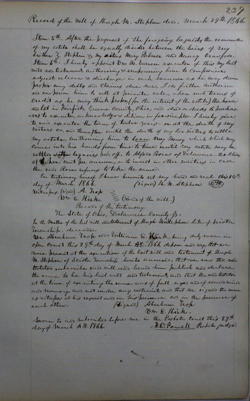 Delaware County Ohio Will Records Vol. 4 1859-1869 (p. 271)