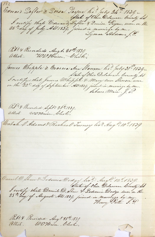 Marriage Records Vol.1 1835-1845 (p. 186)