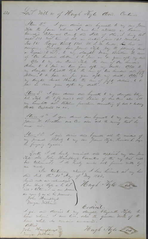 Delaware County Ohio Will Records Vol. 3 1850-1859 (p. 272)