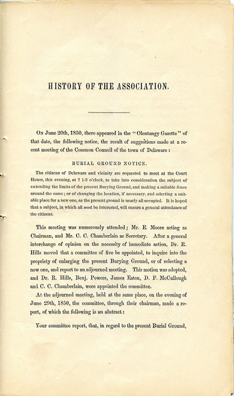 Rules and Regulations and Articles of Association of Oak Grove Cemetery (p. 8)