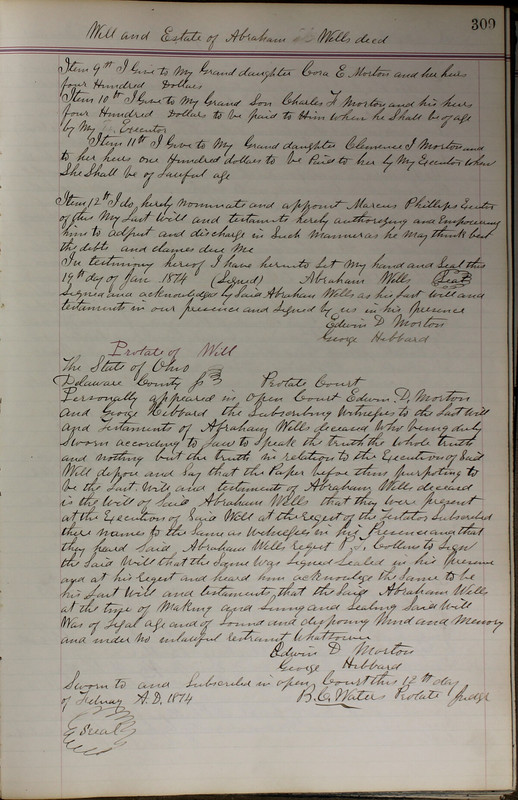 Delaware County Ohio Will Records Vol. 5 1869-1876 (p. 342)