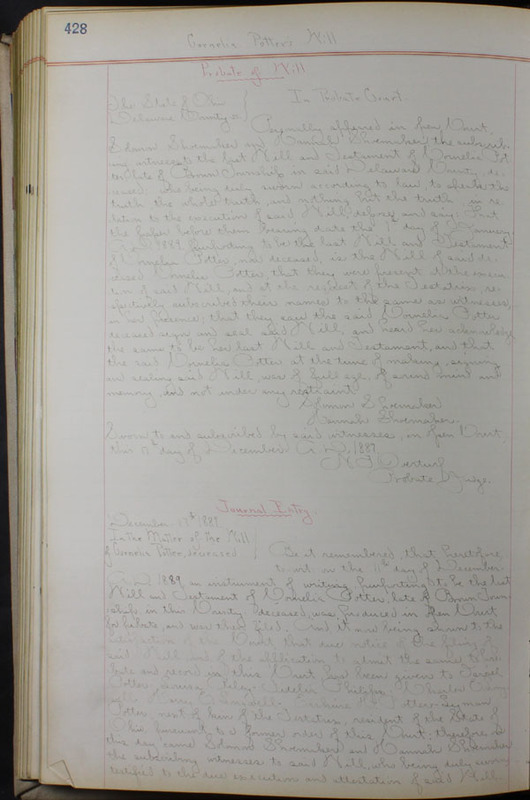 Delaware County Ohio Will Records Vol. 8 1887-1890 (p. 494)