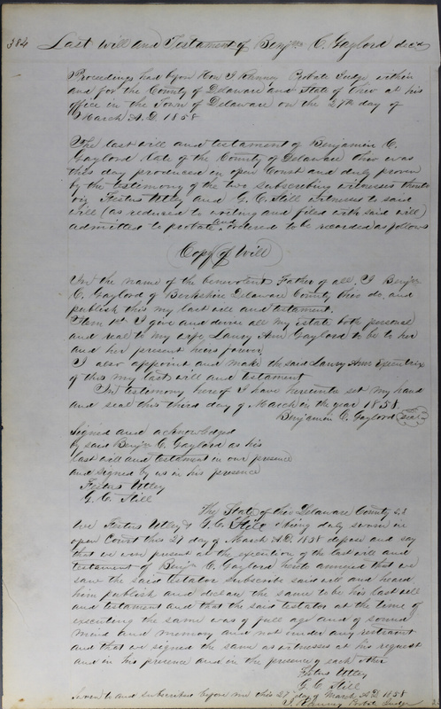 Delaware County Ohio Will Records Vol. 3 1850-1859 (p. 435)