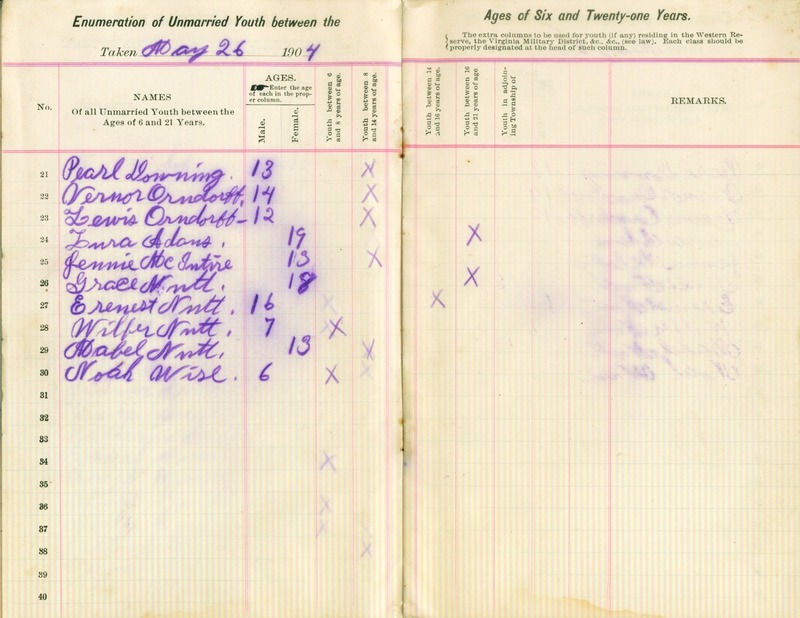 Harlem Township Enumeration of Youth Sub-District 10, May 26, 1904 (p. 5)