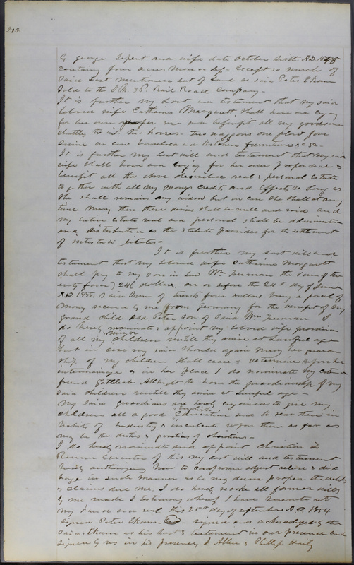 Delaware County Ohio Will Records Vol. 3 1850-1859 (p. 262)