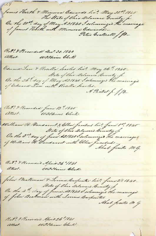 Marriage Records Vol.1 1835-1845 (p. 228)