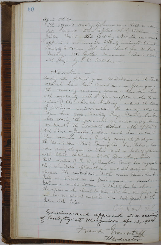 Sessional Records of the 1st Presbyterian Church of Trenton Delaware County Ohio 1873-1937 (p. 64)