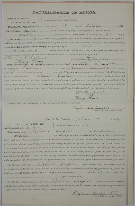 Naturalization Records Delaware County OH (p. 768)