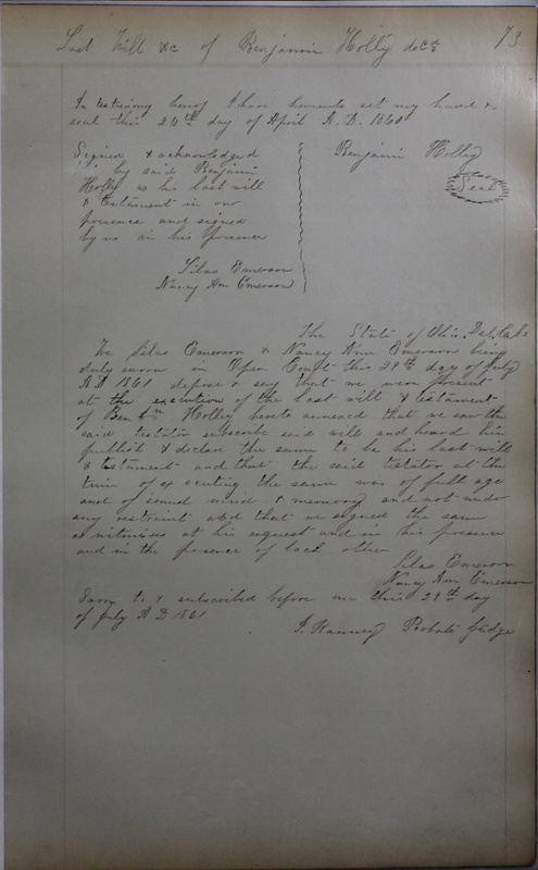 Delaware County Ohio Will Records Vol. 4 1859-1869 (p. 103)