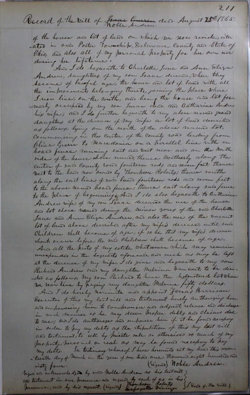 Delaware County Ohio Will Records Vol. 4 1859-1869 (p. 243)