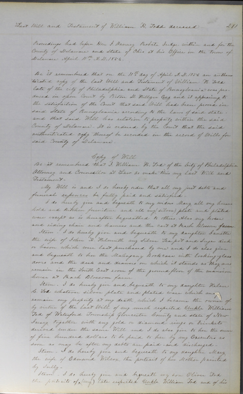 Delaware County Ohio Will Records Vol. 3 1850-1859 (p. 333)