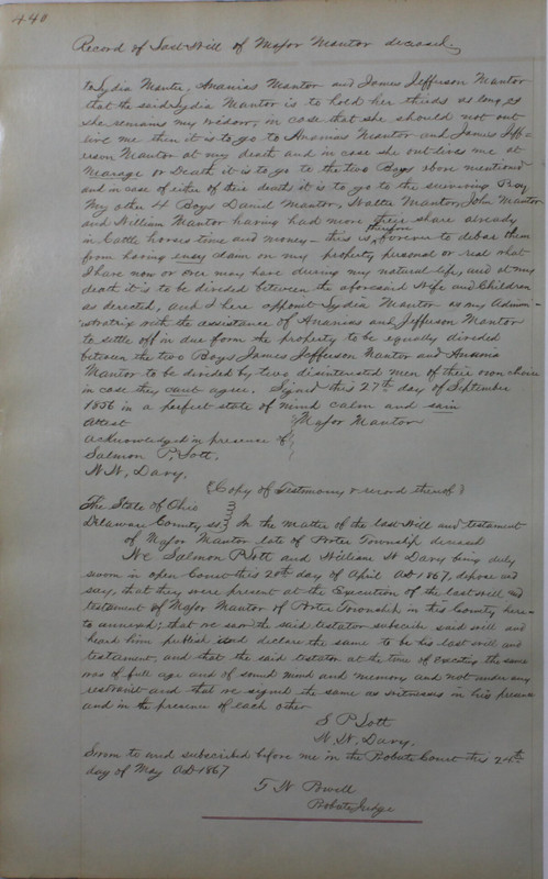 Delaware County Ohio Will Records Vol. 4 1859-1869 (p. 472)