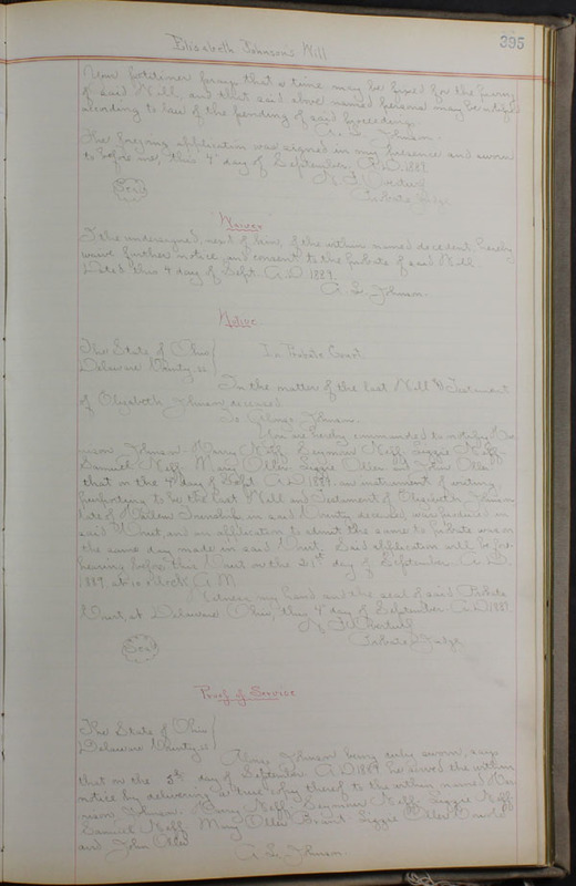 Delaware County Ohio Will Records Vol. 8 1887-1890 (p. 461)