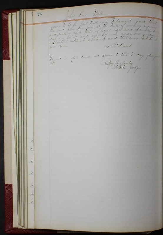 Delaware County Ohio Will Records Vol. 7 1883-1887 (p. 138)