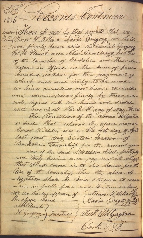 Record Book of Berkshire Township No. 2 1807-1843 (p. 66)