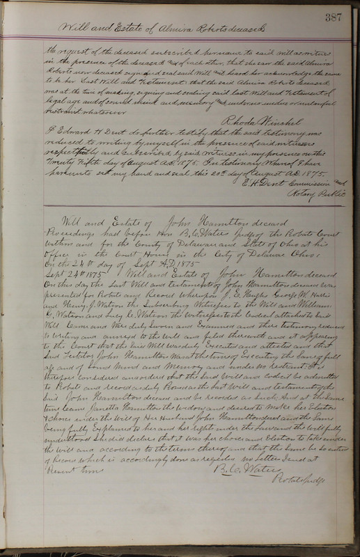 Delaware County Ohio Will Records Vol. 5 1869-1876 (p. 420)