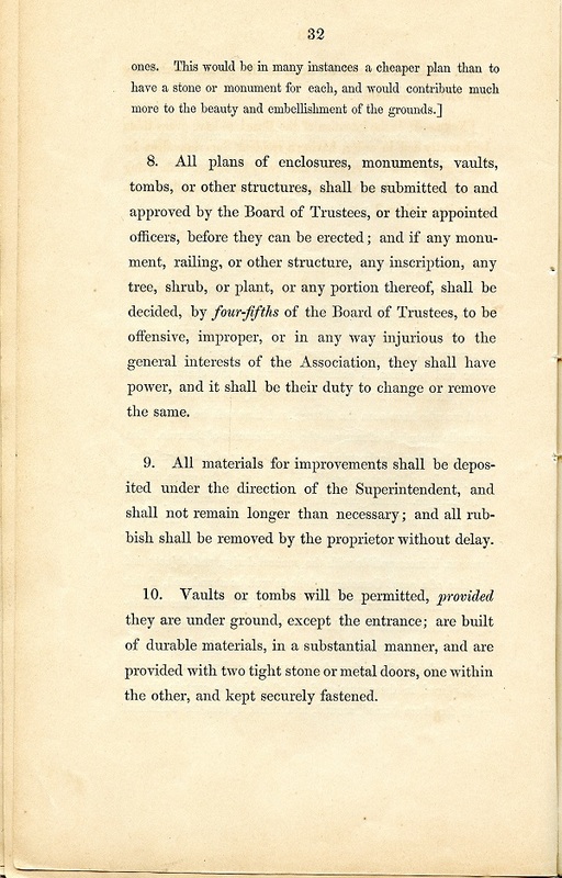 Rules and Regulations and Articles of Association of Oak Grove Cemetery (p. 35)