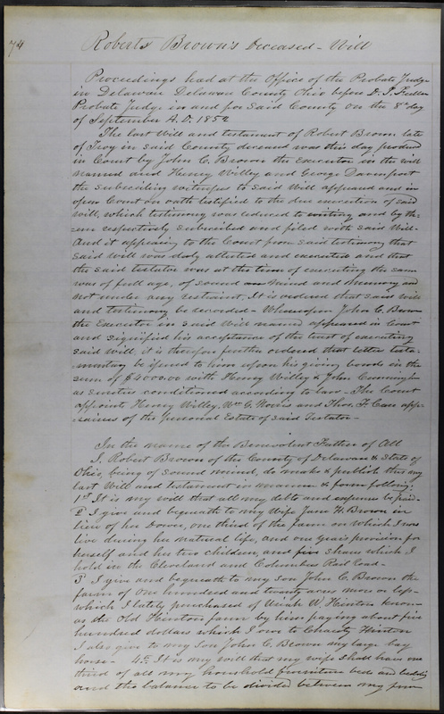 Delaware County Ohio Will Records Vol. 3 1850-1859 (p. 126)