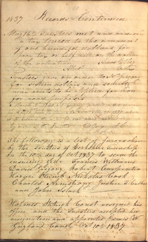 Record Book of Berkshire Township No. 2 1807-1843 (p. 74)