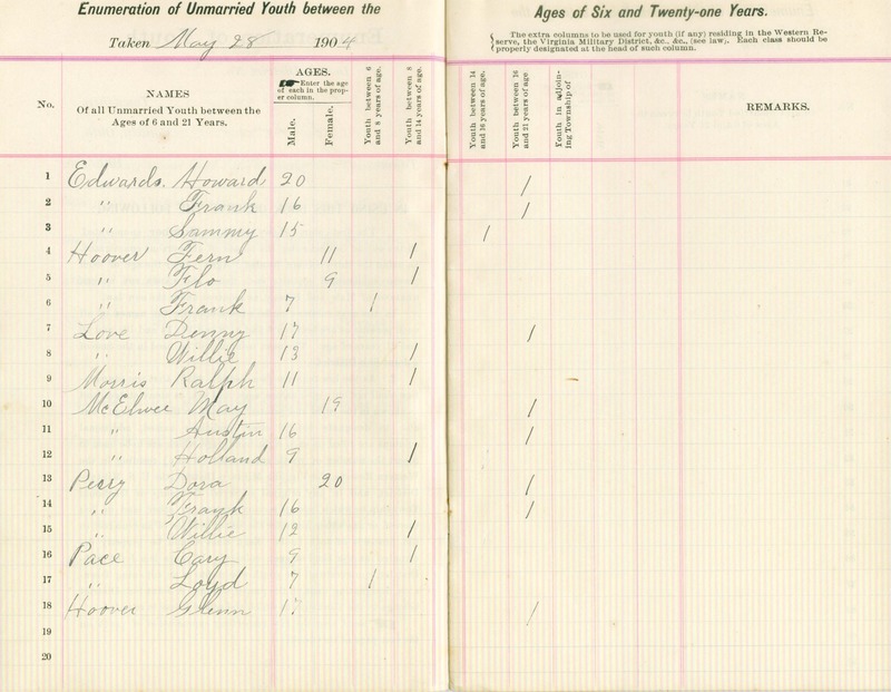 Harlem Township Enumeration of Youth Sub-District 8, May 28, 1904 (p. 4)