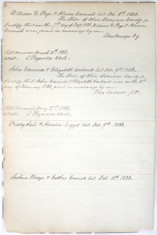 Marriage Records Vol.1 1835-1845 (p. 38)