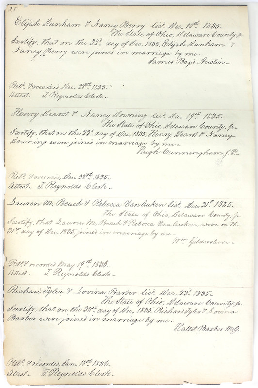 Marriage Records Vol.1 1835-1845 (p. 32)