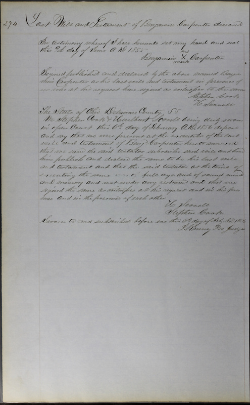 Delaware County Ohio Will Records Vol. 3 1850-1859 (p. 326)