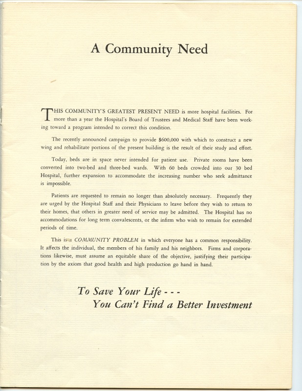 The Jane M. Case Hospital Building Campaign (p. 3)