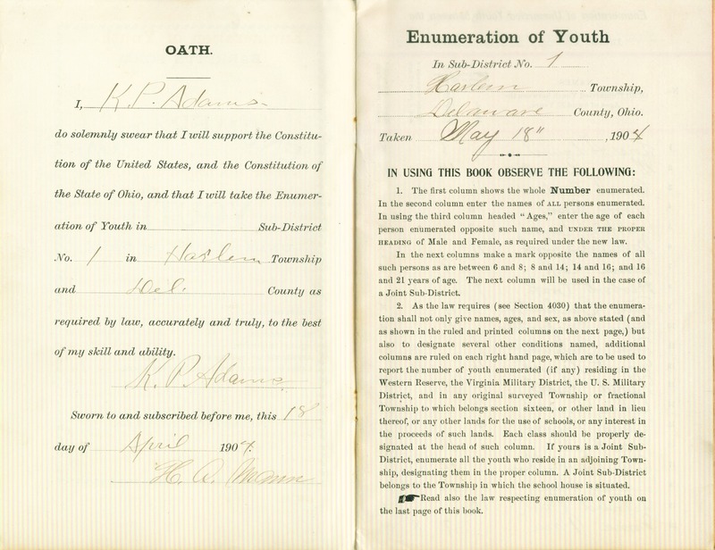 Harlem Township Enumeration of Youth Sub-District 1, May 18th, 1904  (p. 3)