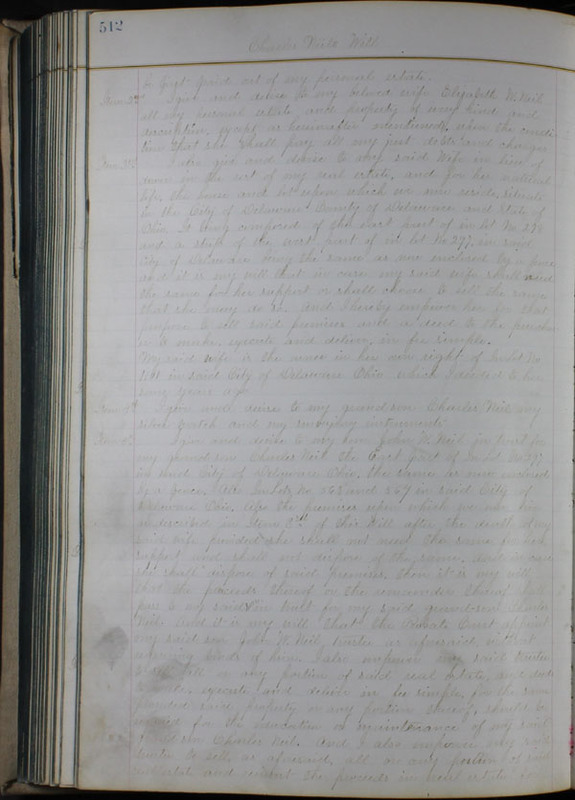 Delaware County Ohio Will Records Vol. 6 1876-1883 (p. 565)