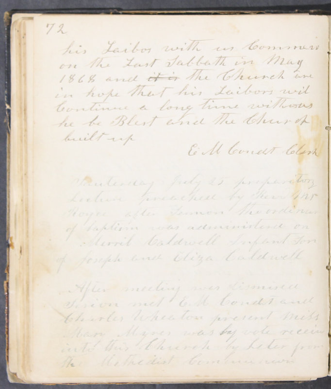 Sessional Records of the 1st Presbyterian Church of Trenton, Delaware Co., Ohio, 1831 (p. 78)