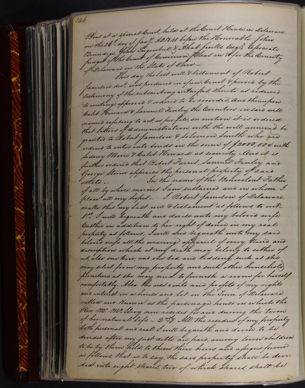 Delaware County Ohio Will Records Vol. 2 1835-1850 (p. 191)