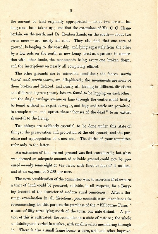 Rules and Regulations and Articles of Association of Oak Grove Cemetery (p. 9)