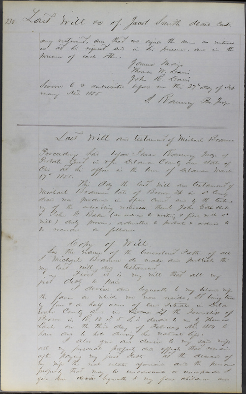 Delaware County Ohio Will Records Vol. 3 1850-1859 (p. 284)