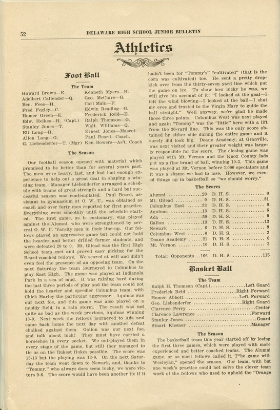 Delaware High School Bulletin 1915 (p. 54)